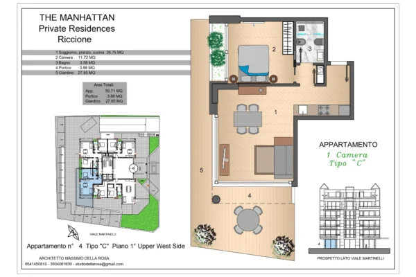 Appartamento n. 4 | Typo C | Upper West Side Piano n. 1 | 1 Camera