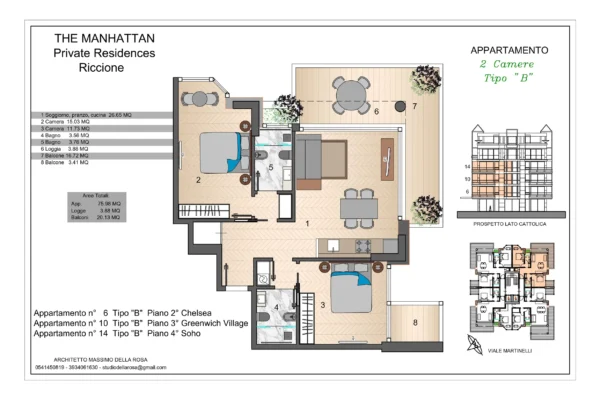 Appartamento n. 10 | Typo B | Greenwich Village Piano n. 3 | 2 Camere